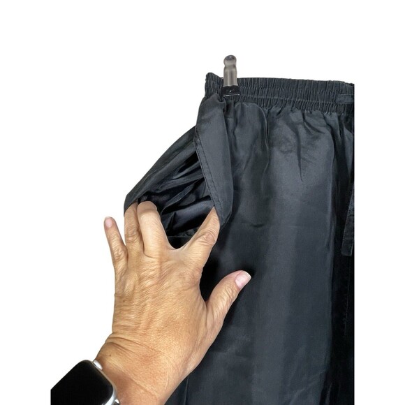 Women's Pants‎ 100%  Silk Black Straight  Leg Lounge Pull On Lined cropped - Picture 3 of 10